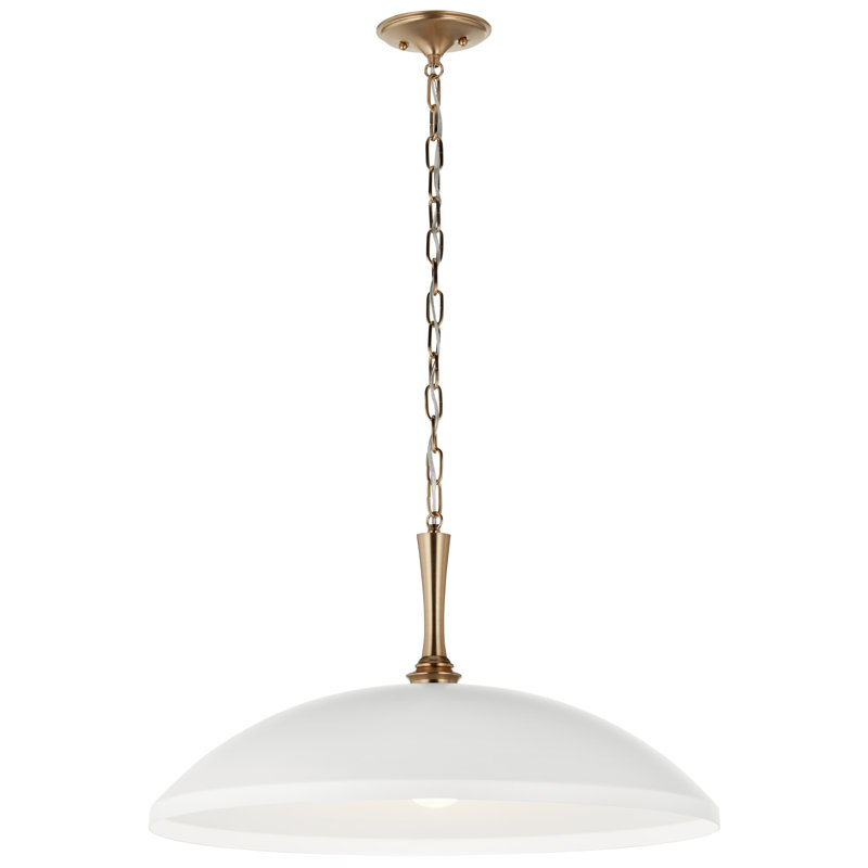 Luminaire suspendu en forme de dôme à 1 lumière Tonilyn, Blanc, H 17,25 po x l 12,75 po x P 24,25 po