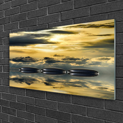 Art Stones Water - No Frame Print on Glass