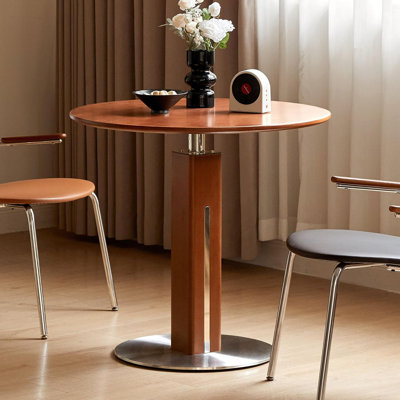 Mid-century Modern Solid Wood Round Dining Table