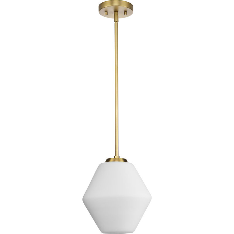 Luminaire suspendu géométrique 1 lumière Jerica, Or brossé