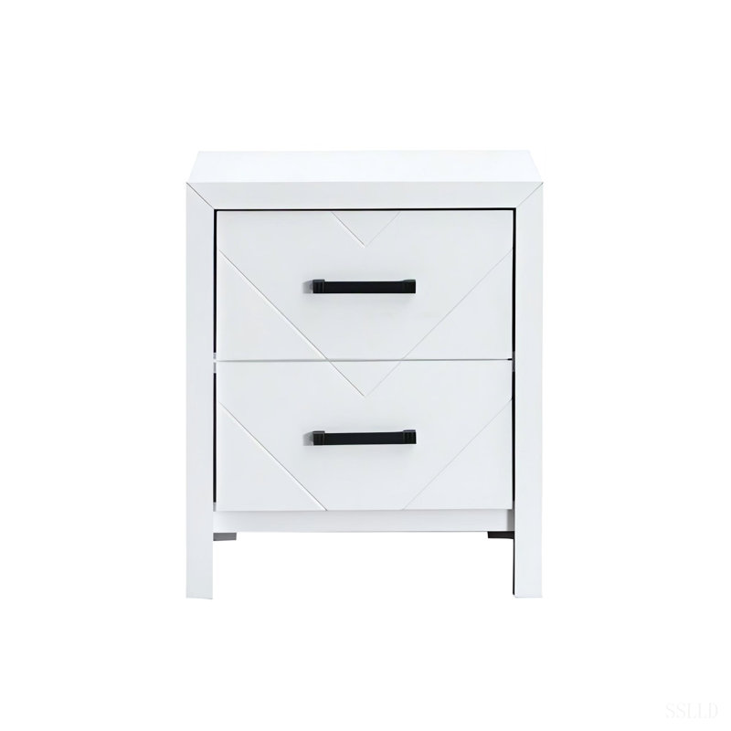 2 Drawer Nightstand White