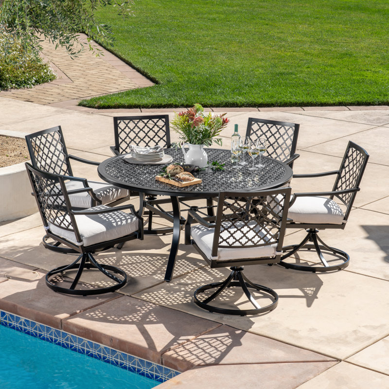 Ensemble repas 7 pièces Moniece, Sunbrella lin coulé