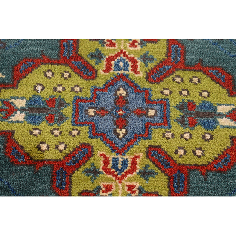 Tapis de couloir vert Kazak
