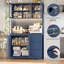 Garde-manger 70,9 po avec lumières DEL et station de charge, tablette à micro-ondes Satavia-587336468