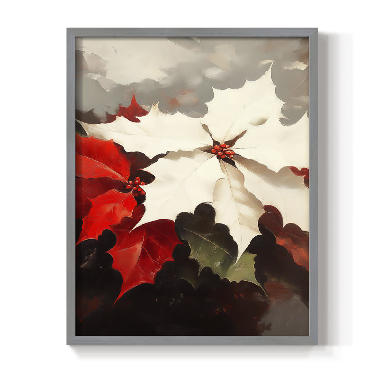 «Christmas Holiday Art», série 2, impression encadrée CIV - bois massif, H 30 po x l 24 po, Gris