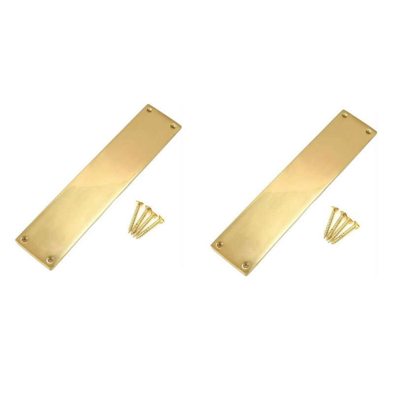  2 Pack Door Plates Slim Fingerplate in Stainless Steel - 300 x 75mm, 2cm H x 7.5cm W x 13cm D