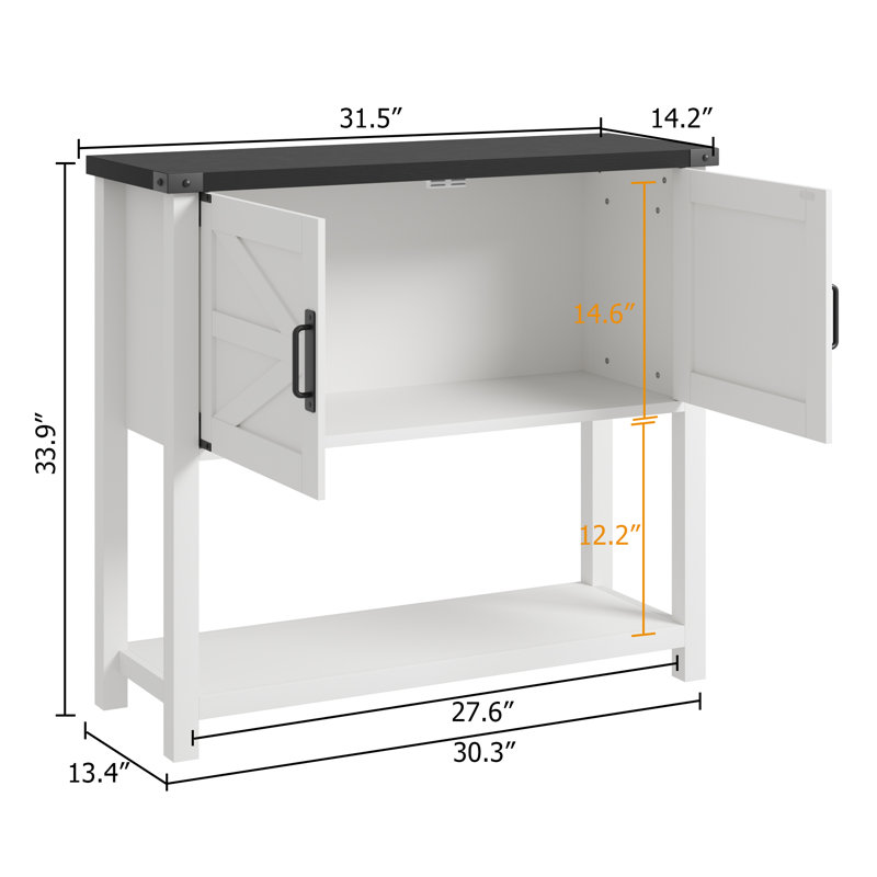 Small Entryway Table With 2 Drawers, Black/White