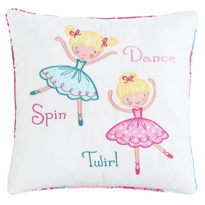  Ballet Dancing Girl Cotton Throw Pillow