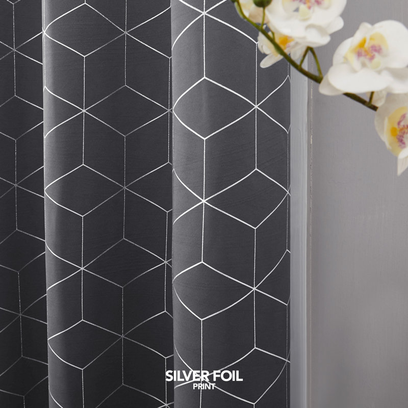 Bost Room Darkening Thermal Curtains, Dark Grey, Width 117 x Drop 229 cm
