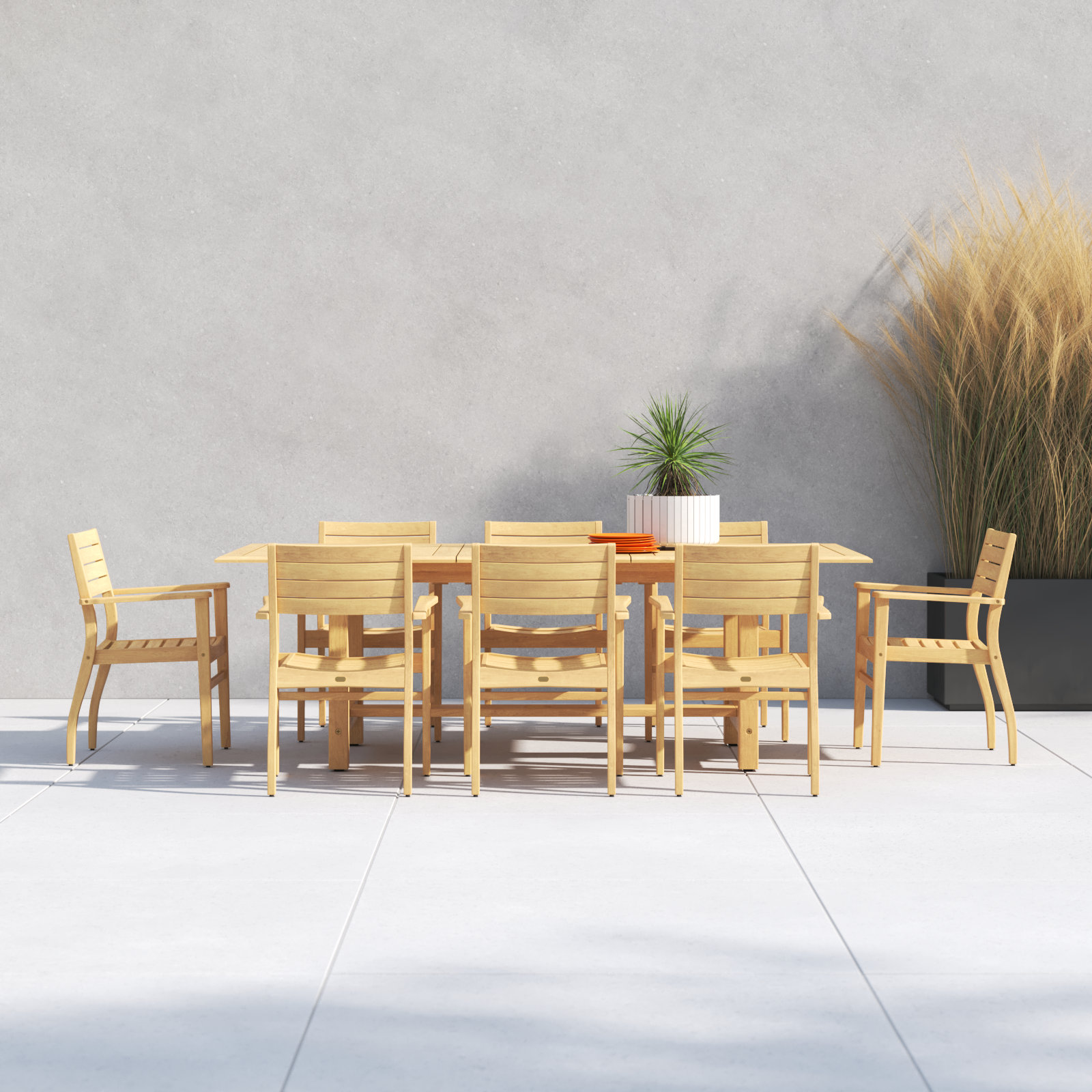 Anautica 87" Teak Patio Dining Set