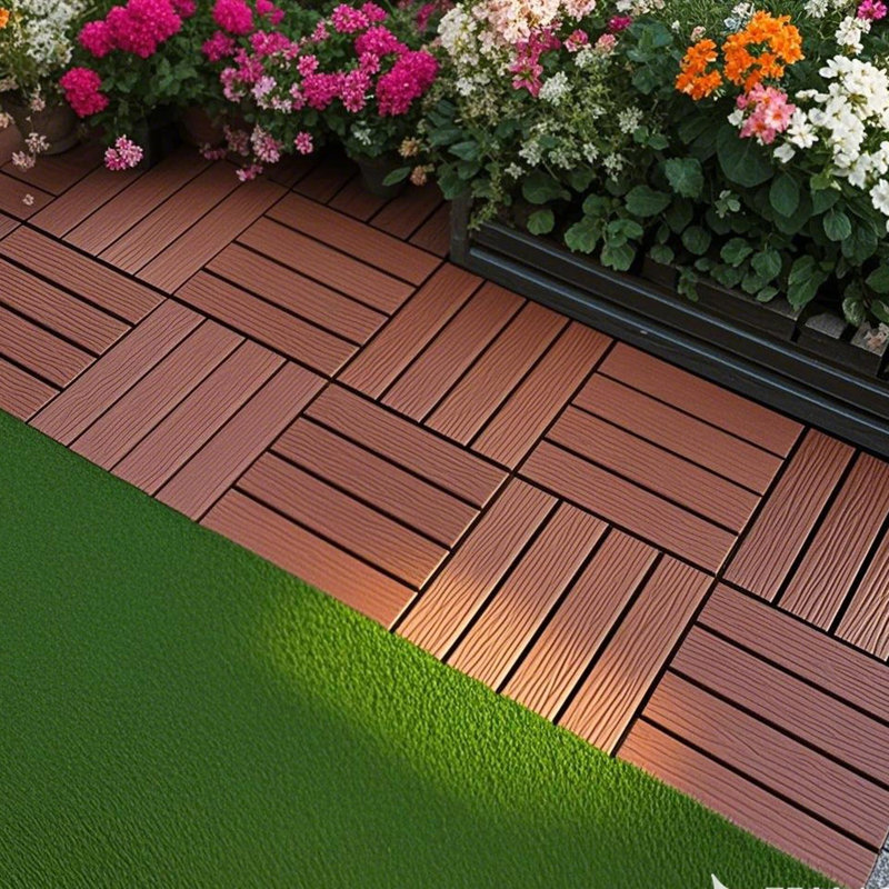 Carreaux de terrasse en plastique emboîtables, Brun