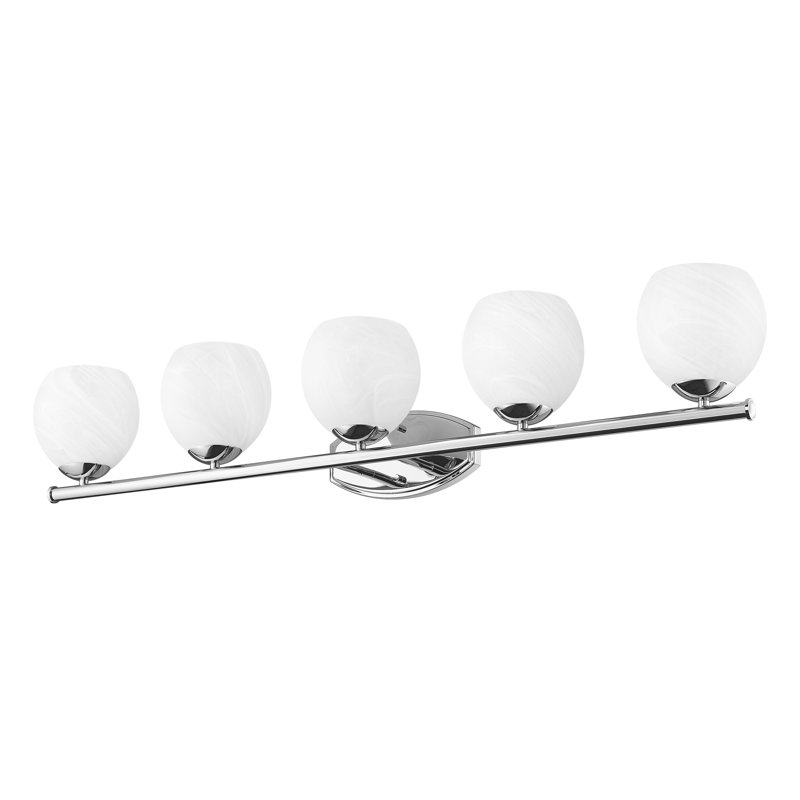Meuble-lavabo chromé 5 lumières Novalie, Chrome chrome