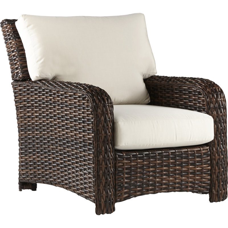 Chaise de patio avec coussins Chorio, Toile Toile Toile Sunbrella®, Pierre