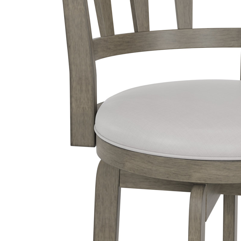 Tabouret pivotant Arisa, Tabouret de bar (siège d'une hauteur de 30 po), Ivoire / gris vieilli