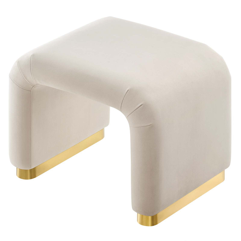 Tabouret d'appoint Modway Koda, Amande / laiton doré