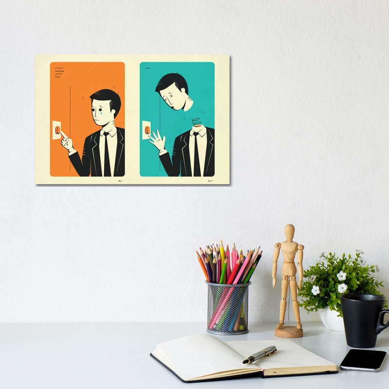 In Case Of Emergency I Jazzberry by Jazzberry Blue - Wrapped Canvas Print, 20.32 cm H x 30.48 cm W