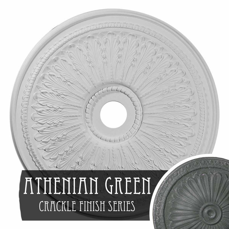 Médaillon de plafond Oakleaf de 29 1/8 po x P 3 5/8 po x P 1 po (convient aux auvents jusqu'à 6 1/4 po)