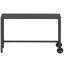 Table rectangulaire d'extérieur à hauteur de bar en métal avec roulettes verrouillables, gris foncé-132433556