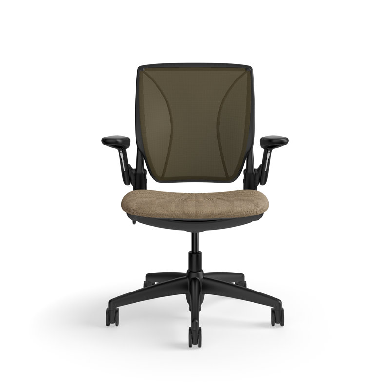 Fauteuil de travail ergonomique avec dossier en graine de coquelicot World ML World, Noir, Brown Mesh, TISSU BEIGE BRUN