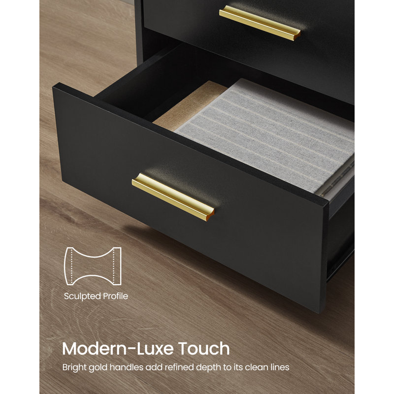 40.1 cm W Bedside Table, Black