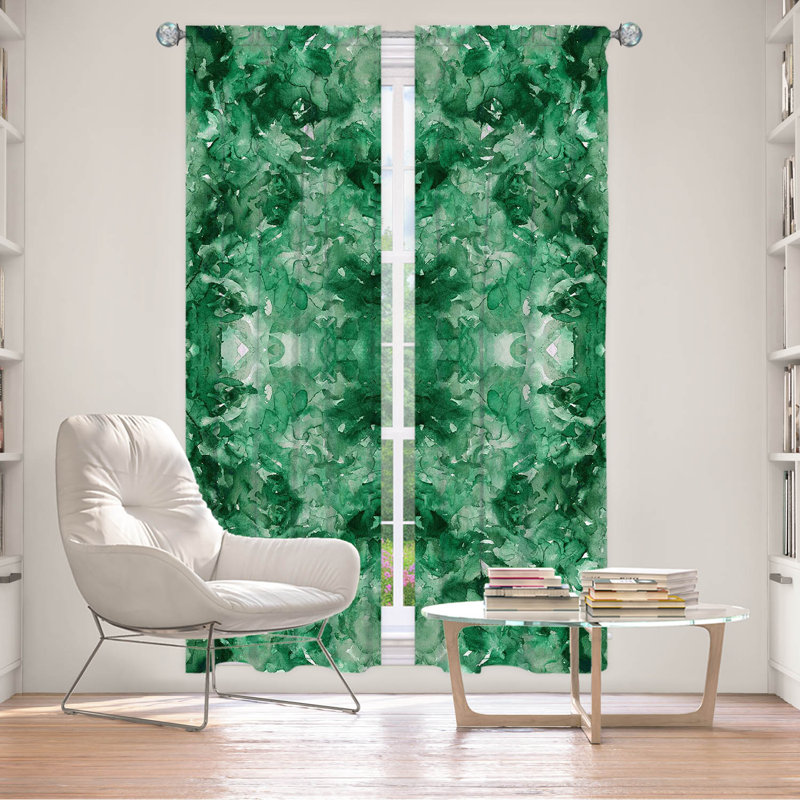 Rideau en polyester, L 20 po x L 52 po, Vert