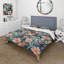 Ensemble de housse de couette motif floral à motif cachemire bleu et rose II-66144222