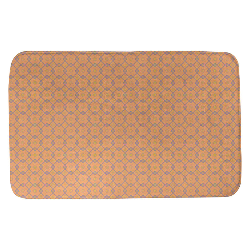 Bueschel Katelyn Elizabeth Doily Rectangle Non-Slip Bath Rug, 17" W x 24" L, Orange/Blue