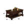 Cawthon 2-Drawer Coffee Table, Cherry Color, Wood, glass tabletop with wood edge, rectangular