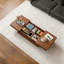 Extendable Storage Coffee Table - Sliding Extension 120-208cm (47-82"), Walnut MDF Top & Metal Frame, Modern British Design Fast Dispatch From UK Warehouse — 2 Working Days//Deliver within 2-4 working days.