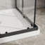 Portes de douche et de baignoire modernes peu encombrantes, cadre noir mat, coulissant en coin