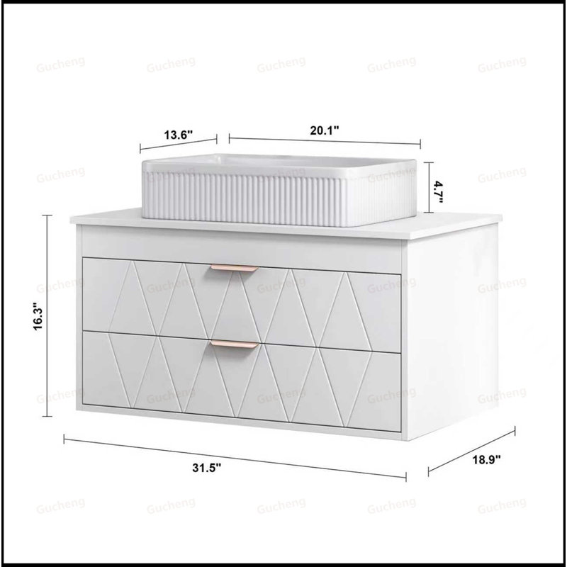 31.5Inch Single Bathroom Vanity With Ceramic Sink