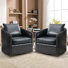 Gotzon 27.6'' Wide Luxe Soft Swivel Arm Barrel Chair with Nailhead Trim and Removable Cushion (Set of 2)