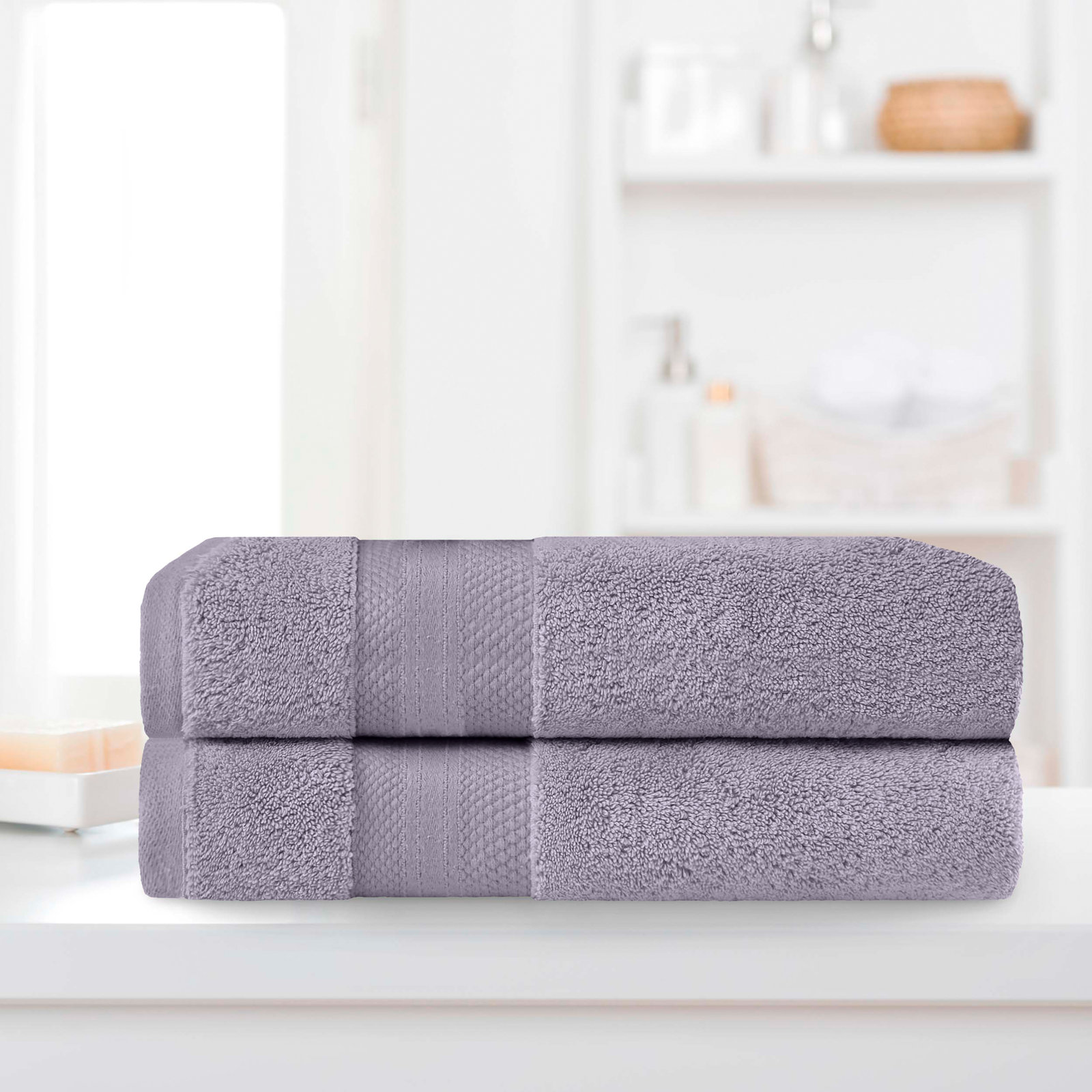 Finnian Ultra-Plush Heavyweight, 100% Turkish Towel Collection, Wisteria, Bath Sheets - 2 Pack