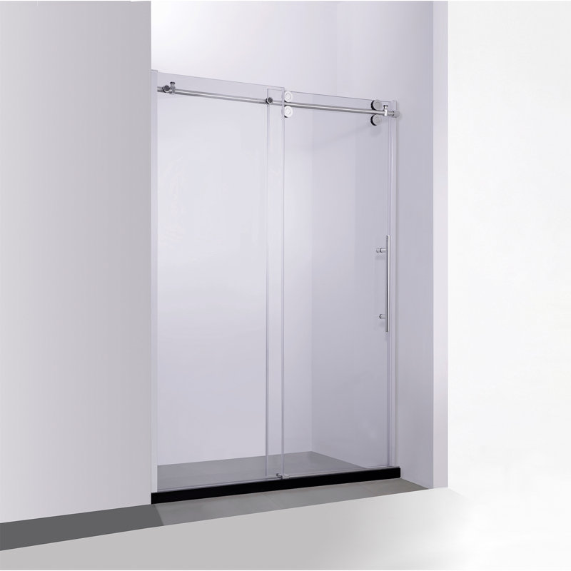Porte de douche coulissante simple sans cadre l 46,8 po x h 76 po Massa, Chrome poli