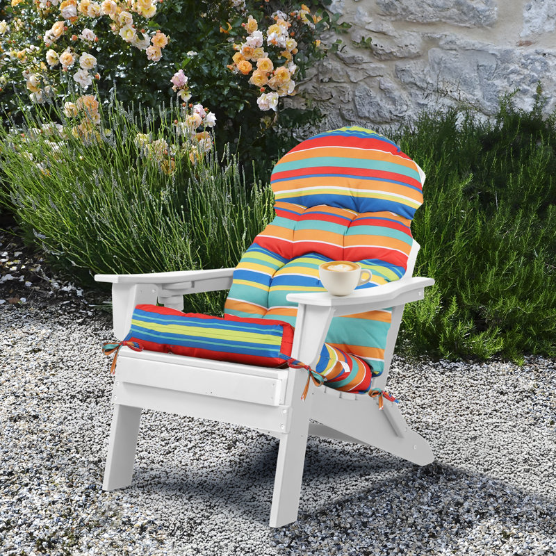 Outdoor Adirondack Chair Seat and Back Cushion, Multi-Colored