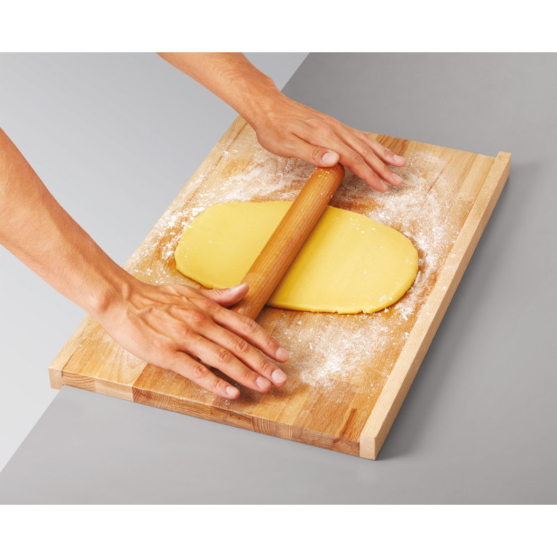 Cutting and baking board made of beech wood with juice groove, 35cm H x 55cm W x 2cm D
