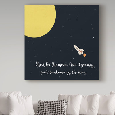 Audranna 'Shoot for the Moon' Textual Art on Wrapped Canvas