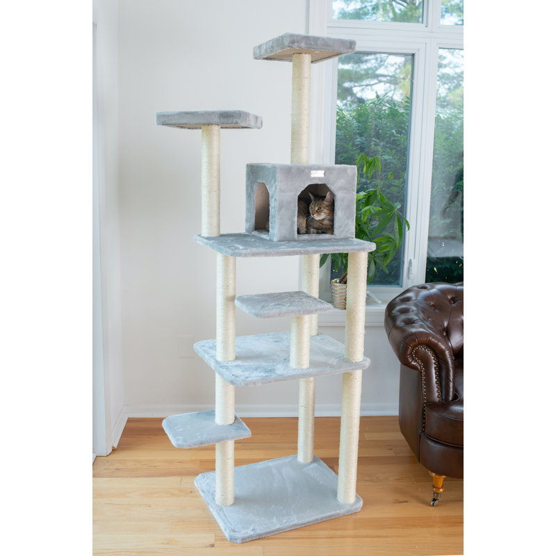 Pascoe 74'' H Cat Tree, Silver Gray