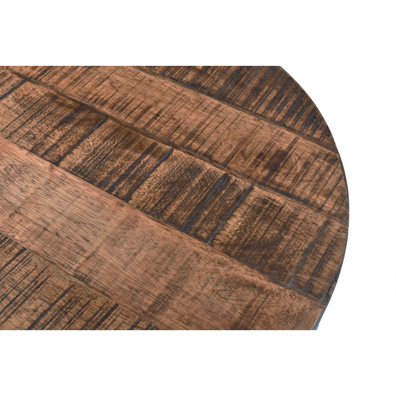 Table de bout à piédestal en bois massif Grasha