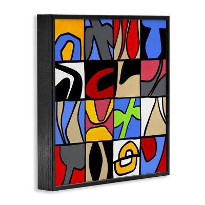 Alternating Contrast Shapes Abstraction Framed Giclee, design by Ruth Fromstein