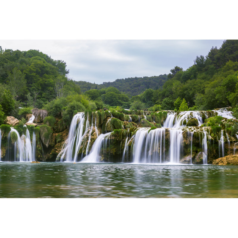 Waterfalls Of Krka River by Gremlin - No Frame Print on Canvas, 30cm H x 46cm W