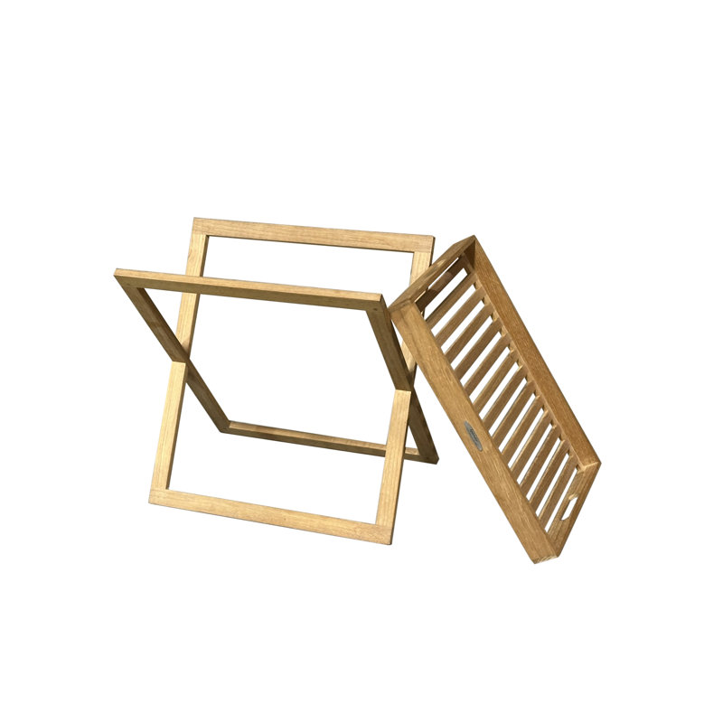 Mubina Rectangular Teak Outdoor Side Table , 22'' in. W 14'' in. D