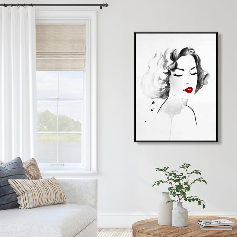 Watercolor Woman - Toile encadrée pour la décoration de bureau