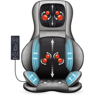 COMFIER Shiatsu Neck Back Massager with Heat, Air Compression Massage Chair Pad, Seat Cushion Massagers Gifts, Black