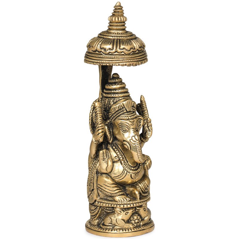 Petit parasol entièrement sculpté Ganesha