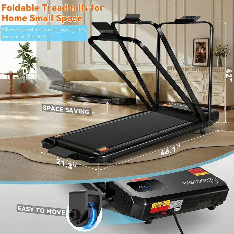 Walking Vibration Pad With 12% Incline & Handles,6 In 1 Foldable Under Desk Treadmill