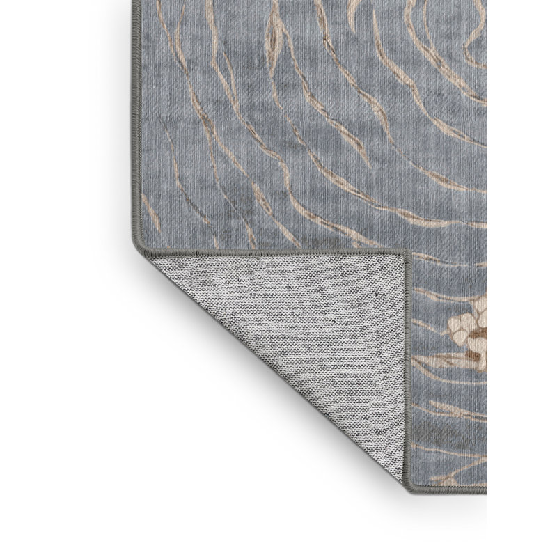 Machine Washable Gray Area Rug, Rectangle 5' x  7'
