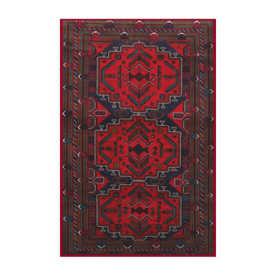 Tapis rouge à motif sud-ouest