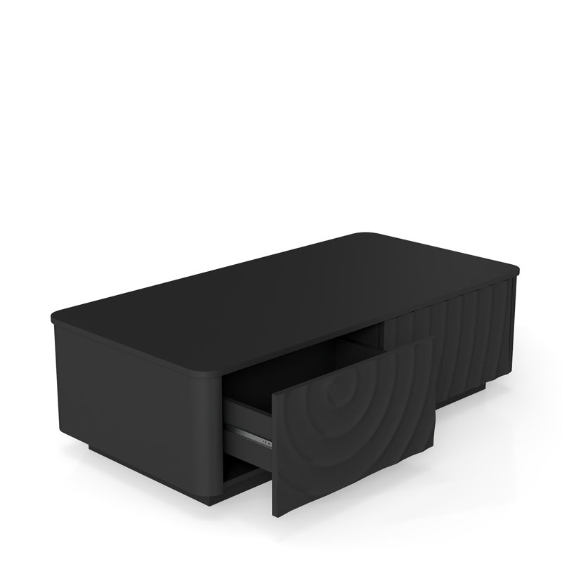 Table basse rectangulaire 47 po avec rangement, Noir