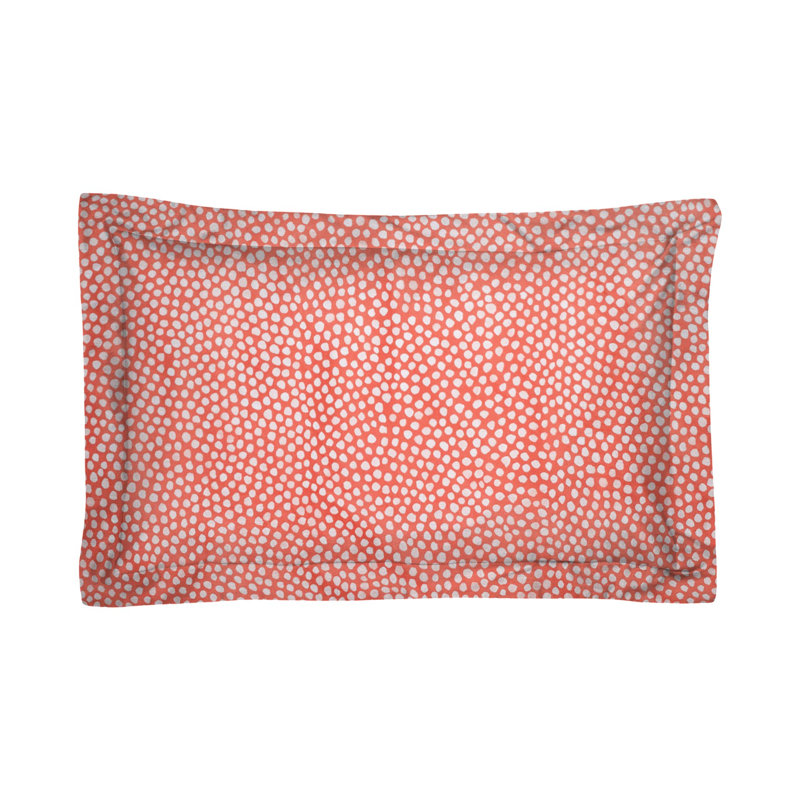 100% Cotton Plain Weave / Muslin Pillow Case, Polka Dots, Orange